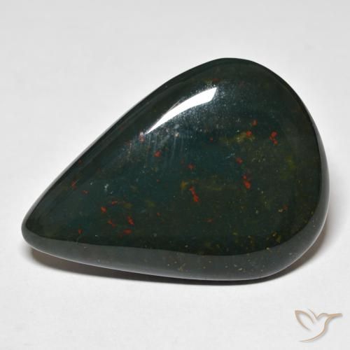 48.11ct Naturel Vert foncé Pierre de sang, En forme de poire, Opaque