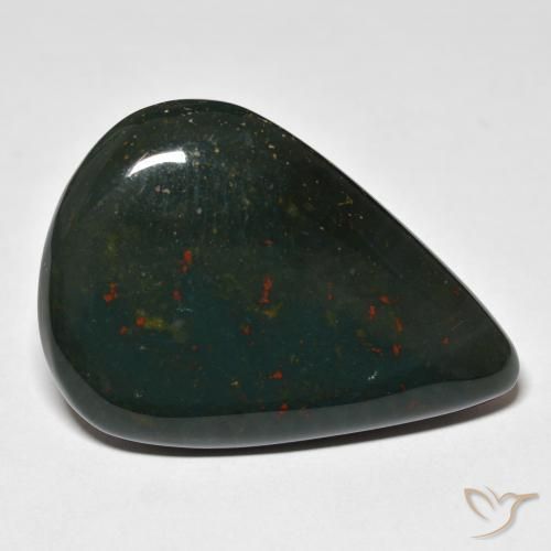 Pierre de sang Vert foncé naturelle En forme de poire, 48.11 ct, Opaque