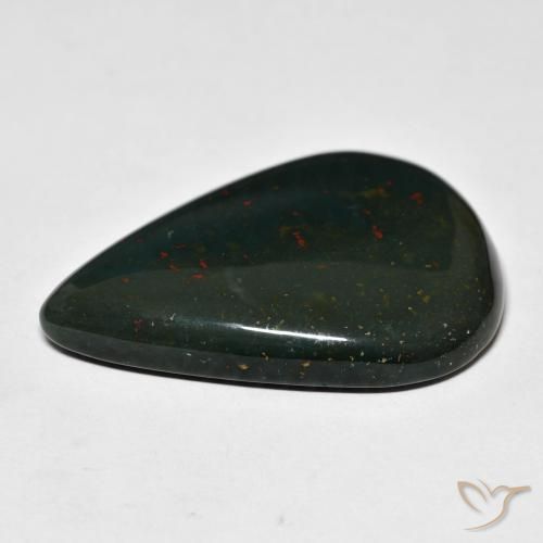 Pierre de sang Vert foncé naturelle En forme de poire, 48.11 ct, Opaque