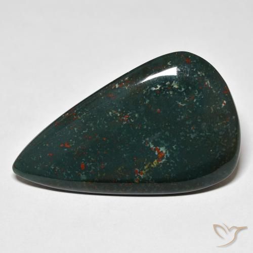 28.05ct Naturel Vert foncé Pierre de sang, En forme de poire, Opaque