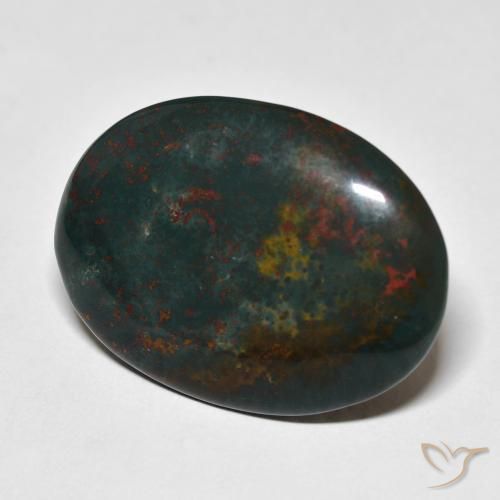 Pierre de sang Vert foncé naturelle ovale, 21.16 ct, Opaque