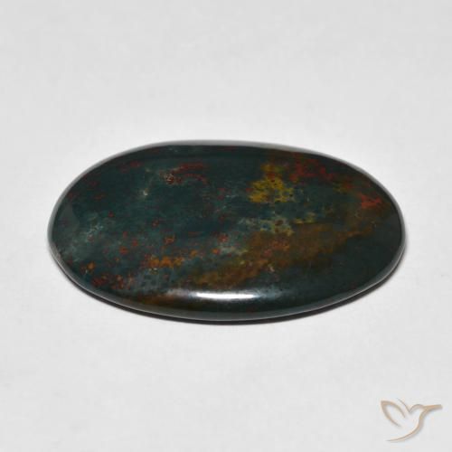 Pierre de sang Vert foncé naturelle ovale, 21.16 ct, Opaque