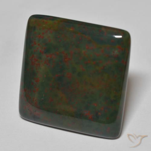 Pierre de sang Vert et rouge naturelle Carré, 27.72 ct, Opaque
