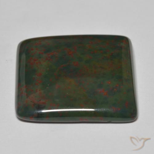 Pierre de sang Vert et rouge naturelle Carré, 27.72 ct, Opaque