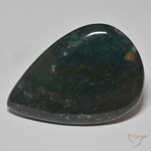 67.25ct Naturel Forêt verte Pierre de sang, En forme de poire, Opaque