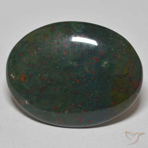 25.83ct Naturel Vert foncé Pierre de sang, ovale, Opaque