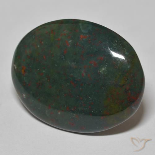 Pierre de sang Vert foncé naturelle ovale, 25.83 ct, Opaque