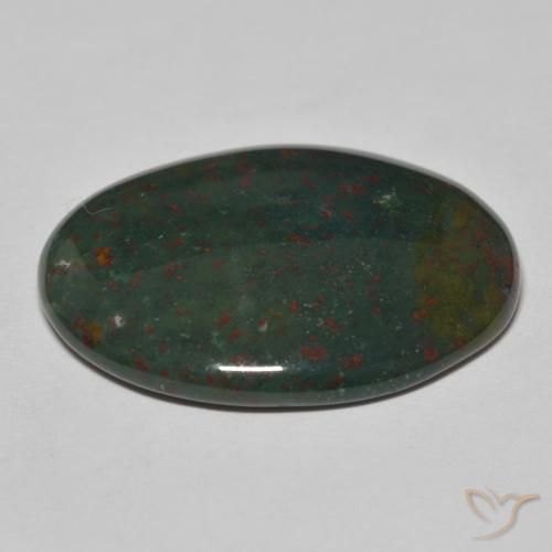 Pierre de sang Vert foncé naturelle ovale, 25.83 ct, Opaque
