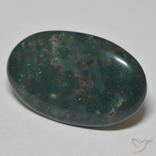 Pierre de sang Vert foncé naturelle ovale, 19.51 ct, Opaque