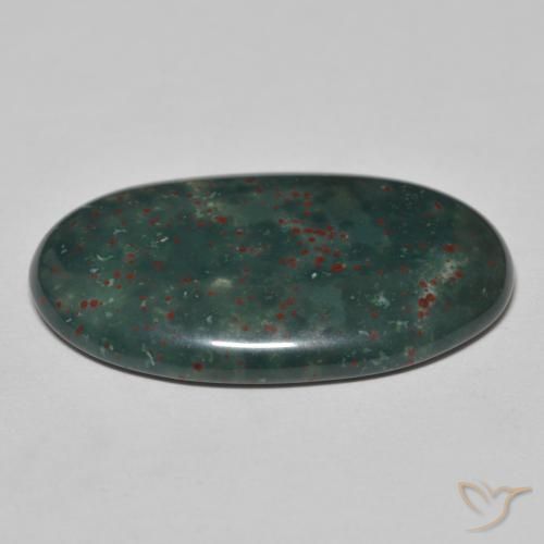 Pierre de sang Vert foncé naturelle ovale, 19.51 ct, Opaque