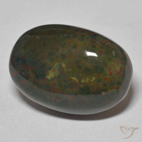 Pierre de sang Vert avec rouge naturelle ovale, 18.18 ct, Opaque