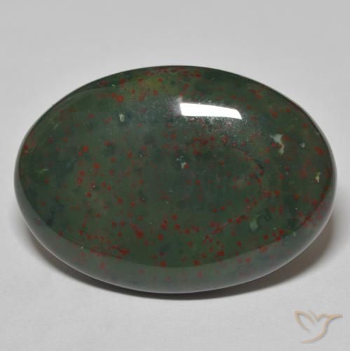 27.94ct Naturel Vert avec rouge Pierre de sang, ovale, Opaque