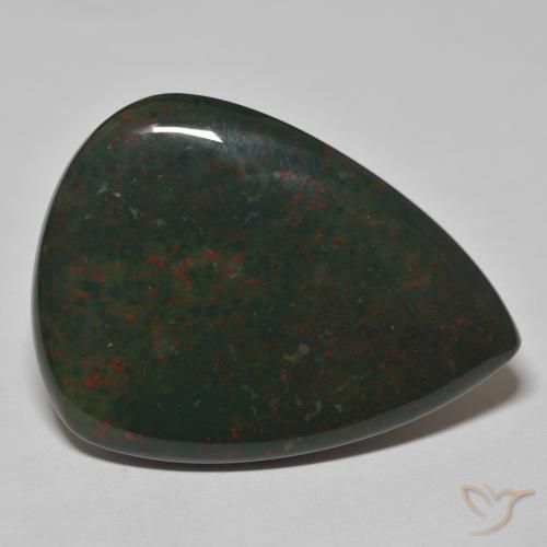 Pierre de sang Vert avec rouge naturelle En forme de poire, 41.55 ct, Opaque