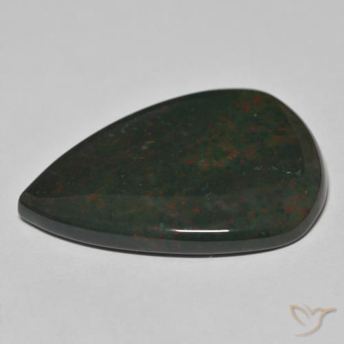 Pierre de sang Vert avec rouge naturelle En forme de poire, 41.55 ct, Opaque