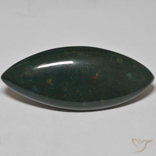 Pierre de sang Vert foncé naturelle Marquise, 49.29 ct, Opaque