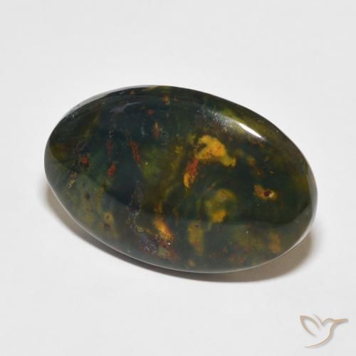 Pierre de sang Multicolore naturelle ovale, 20.80 ct, Opaque