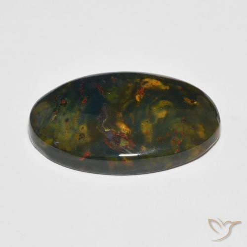Pierre de sang Multicolore naturelle ovale, 20.80 ct, Opaque