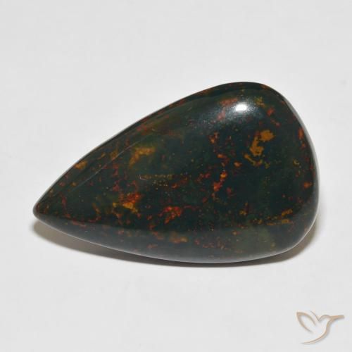 31.81ct Naturel Multicolore Pierre de sang, En forme de poire, Opaque
