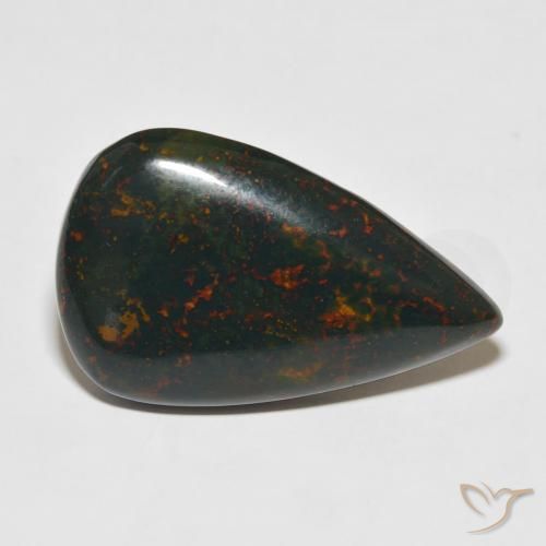Pierre de sang Multicolore naturelle En forme de poire, 31.81 ct, Opaque