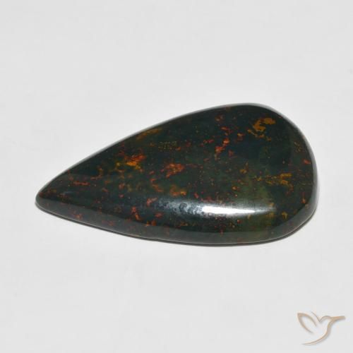 Pierre de sang Multicolore naturelle En forme de poire, 31.81 ct, Opaque