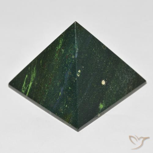 Pierre de sang Vert foncé naturelle Carré, 125.94 ct, Opaque