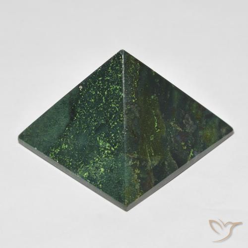 Pierre de sang Vert foncé naturelle Carré, 109.05 ct, Opaque