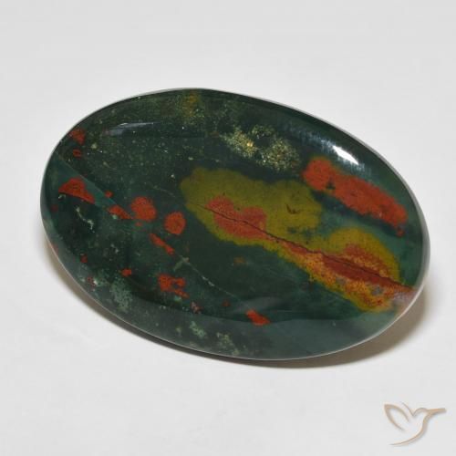 Pierre de sang Multicolore naturelle ovale, 31.60 ct, Opaque