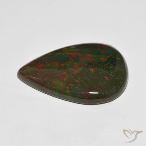 Pierre de sang Multicolore naturelle En forme de poire, 34.70 ct, Opaque