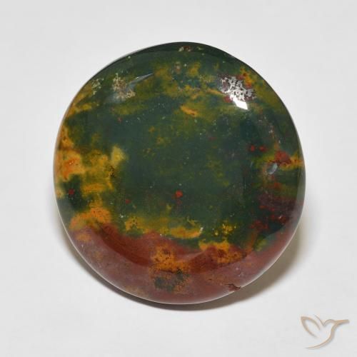 Pierre de sang Multicolore naturelle Coupe roude, 29.37 ct, Opaque