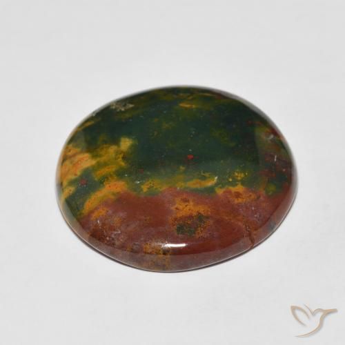 Pierre de sang Multicolore naturelle Coupe roude, 29.37 ct, Opaque