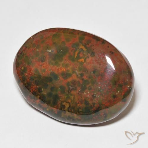 Pierre de sang Vert et rouge naturelle ovale, 28.08 ct, Opaque