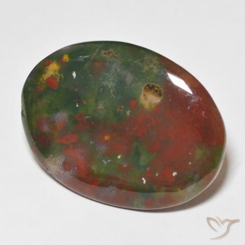 Héliotrope vert naturelle coupe ovale, 23,01 ct, opaque