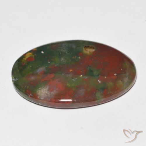 Héliotrope vert naturelle coupe ovale, 23,01 ct, opaque