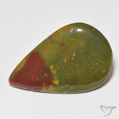 13.94ct Naturel Multicolore Pierre de sang, En forme de poire, Opaque