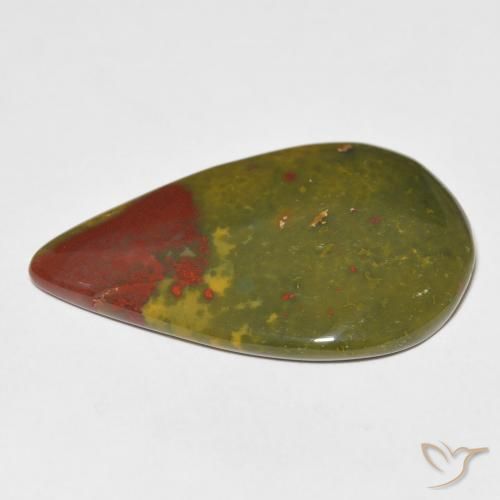 Pierre de sang Multicolore naturelle En forme de poire, 13.94 ct, Opaque