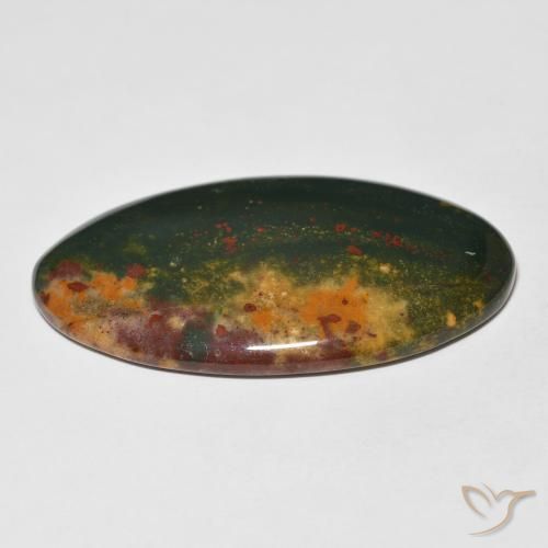 Pierre de sang Vert et rouge naturelle ovale, 27.37 ct, Opaque