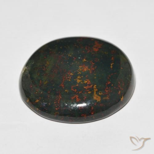Pierre de sang Vert et rouge naturelle Tour, 34.68 ct, Opaque