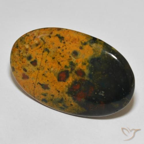 Pierre de sang Multicolore naturelle ovale, 28.21 ct, Opaque