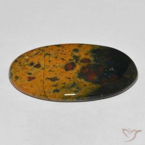 Pierre de sang Multicolore naturelle ovale, 28.21 ct, Opaque