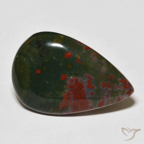Héliotrope vert naturelle en forme de poire, 22,06 ct, opaque
