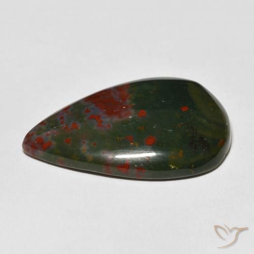 Héliotrope vert naturelle en forme de poire, 22,06 ct, opaque