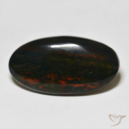 28.60ct Naturel Multicolore Pierre de sang, ovale, Opaque