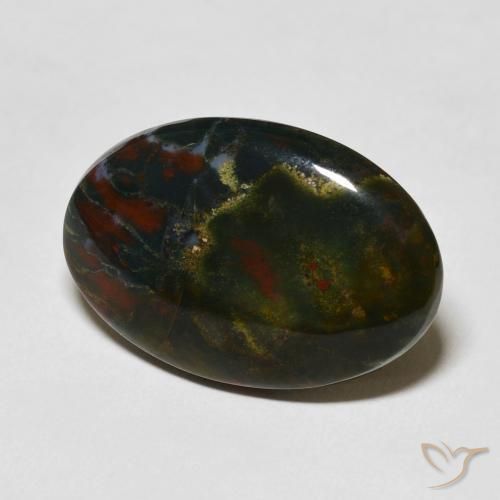 Héliotrope multicolore naturelle coupe ovale, 16,79 ct, opaque