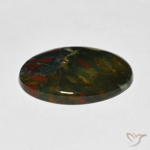 Héliotrope multicolore naturelle coupe ovale, 16,79 ct, opaque