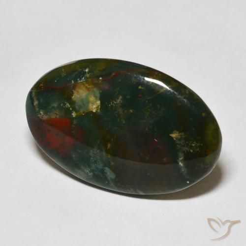 Pierre de sang Multicolore naturelle ovale, 17.22 ct, Opaque