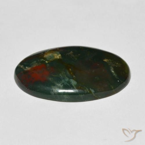Pierre de sang Multicolore naturelle ovale, 17.22 ct, Opaque