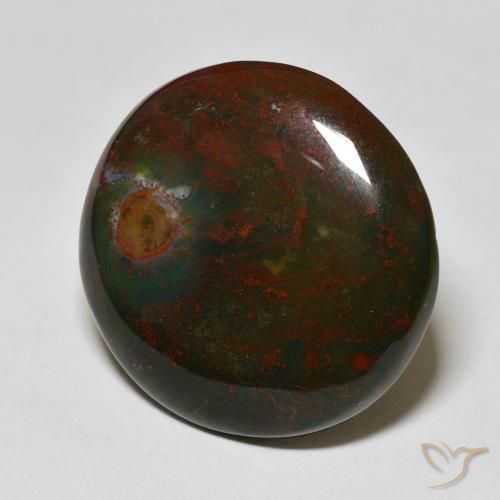 Pierre de sang Vert et rouge naturelle Tour, 29.21 ct, Opaque