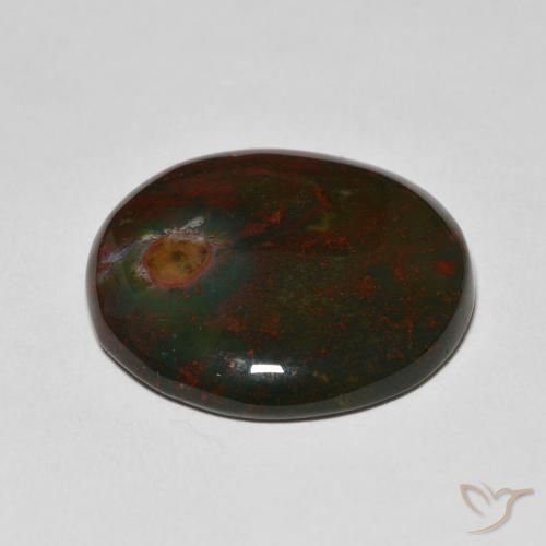 Pierre de sang Vert et rouge naturelle Tour, 29.21 ct, Opaque