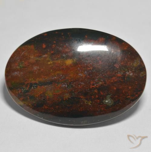 44.08ct Naturel Multicolore Pierre de sang, ovale, Opaque