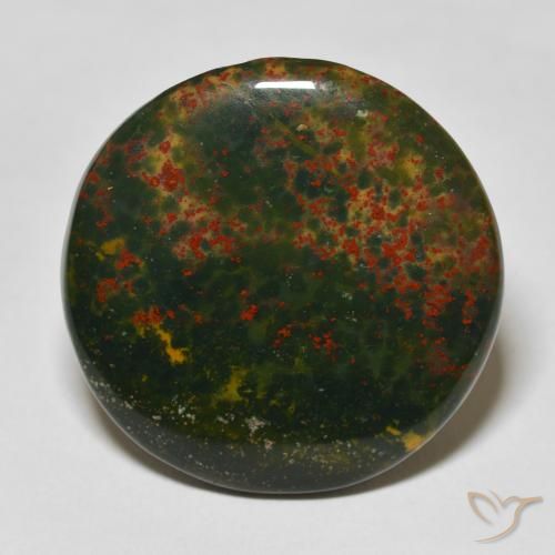 25.91ct Naturel Vert et rouge Pierre de sang, Tour, Opaque